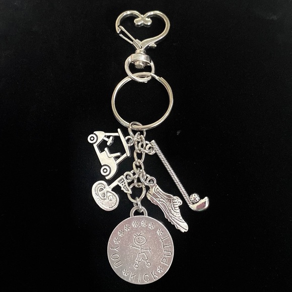 Golf Keychain Bag Charm You Kick Putt Golfer Gift - Picture 3 of 5